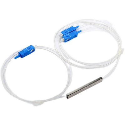 1X2 SC UPC LSZH Fibra óptica PLC divisor de 0,9 mm Mini tubo de acero