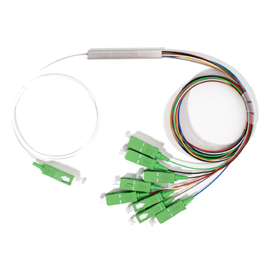 Fibra óptica 1X8 Mini PLC splitter SC APC Conector 0,9 mm, 1M