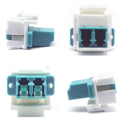 LC PC Duplex OM3 MM FTTH Inner Shutter Flange Adapter for Secure Fiber Optic Networks