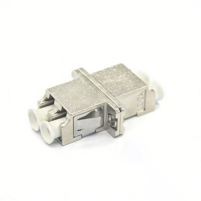 Metal Case LC UPC Duplex Optic Fiber Adapter with Flange