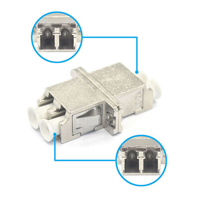Metal Case LC UPC Duplex Optic Fiber Adapter with Flange
