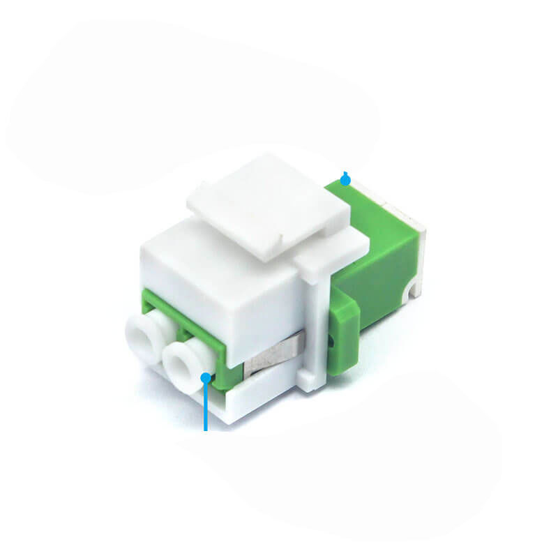 LC APC Duplex Keystone Adapter with Inner Shutter, 0.2dB Insertion Loss, and >1000 Matings Durability Fiber Optic Coupler