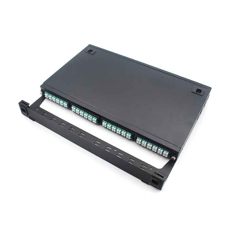 19 Inch Rack Mounted 1U Height MPO-LC 96 Fibers Fiber Patch Panel for High-Density Data Centers