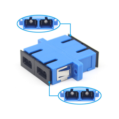 SC UPC Adaptador de fibra óptica duplex Bule con resistencia a las bridas 0,2 dB 500 Ciclo pasado