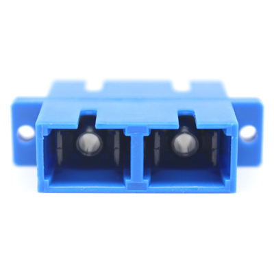 SC UPC Adaptador de fibra óptica duplex Bule con resistencia a las bridas 0,2 dB 500 Ciclo pasado