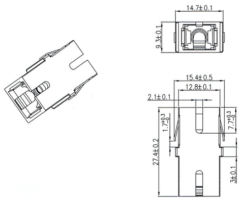 Adaptador de cable óptico FTTH SC APC para ensayo de carga del acoplador de fibra óptica ≥ 70 N