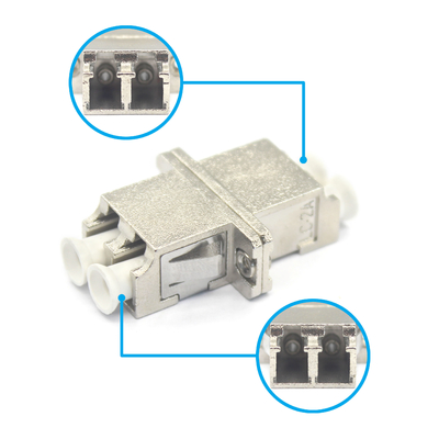 Casilla de metal Fibra DX LC UPC Duplex sm Adaptador con brida baja pérdida de inserción de 0,2 dB