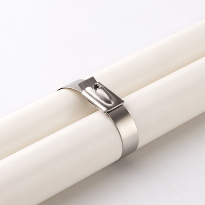 Cintas de cable de acero inoxidable revestidas de PVC metálico de bloqueo automático para muestra gratuita