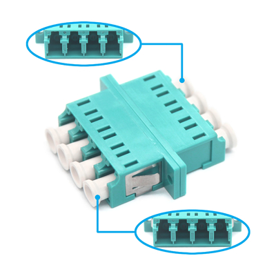 Sistema de CATV estable LC más bajo PC OM3 Multimodo adaptador de fibra óptica cuádruplexa con brida