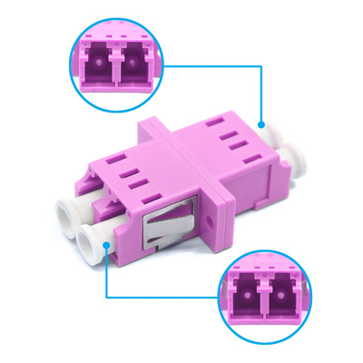 Conector de fibra óptica OM4 Apc Red de adaptadores multimodo dúplex con brida