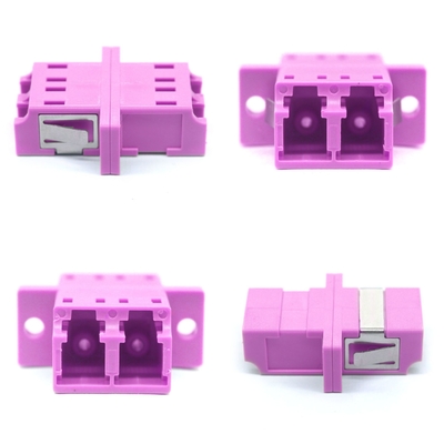 Conector de fibra óptica OM4 Apc Red de adaptadores multimodo dúplex con brida