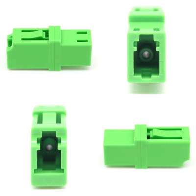 Adaptador de fibra óptica de fibra óptica de tipo LC verde con prueba de carga ≥ 70 N