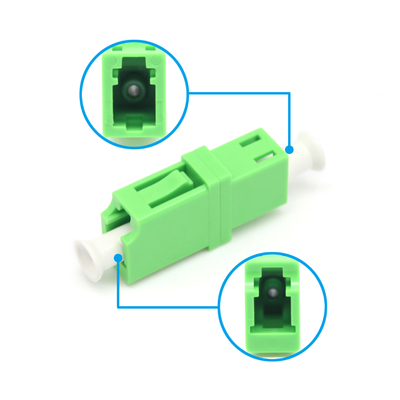 Adaptador de fibra óptica de fibra óptica de tipo LC verde con prueba de carga ≥ 70 N