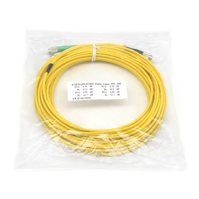 FTTH Duplex FC APC a FC UPC SM Cordón de parche de fibra óptica para y 1000 tiempos de conexión