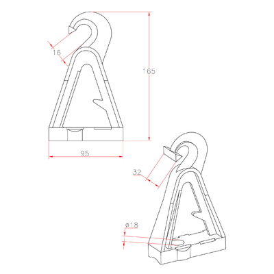 Industria general Soporte de cable de fibra óptica de aleación de aluminio con rendimiento