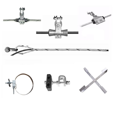 Clampada de tensión preformada para cables de fibra óptica ADSS en hierro plano galvanizado en caliente