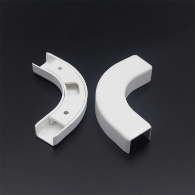 FTTH Tubo de pared fibra óptica cableado Ángulo de flexión de plástico en blanco con conector de clip