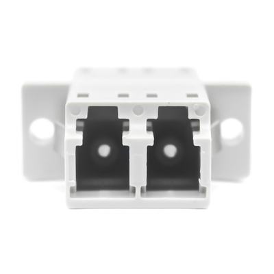 Prueba de carga ≥ 70 N y pérdida de inserción 0,2 dB Adaptador dúplex de fibra óptica LC/PC con brida