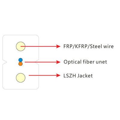 LSZH Protección exterior GJXFH FTTH cable de caída con refuerzos metálicos paralelos