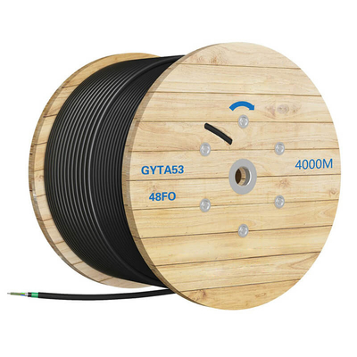 Cable de red de fibra óptica de color Cable de fibra óptica de núcleo 48 GYTA53 Con una cubierta exterior PE