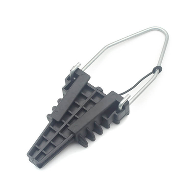 2 cables negros aislantes con abrazadera en forma de wedeg