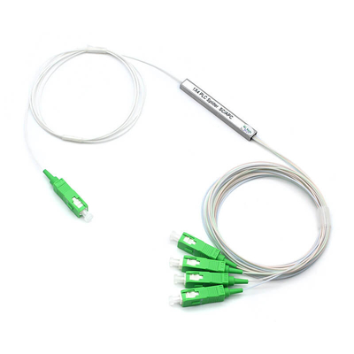 LSZH Fibra óptica 1x4 PLC Splitter Tipo Mini 0.9mm con conector para redes FTTX y PON