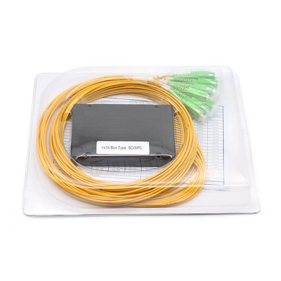Tipo de caja Fibra óptica PLC Splitter 1,5 metros con conector SC APC
