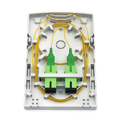 2 puertos FTTH Box de pared salida óptica interior con adaptadores SC Simplex LC Duplex