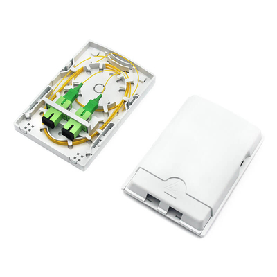 2 puertos FTTH Box de pared salida óptica interior con adaptadores SC Simplex LC Duplex