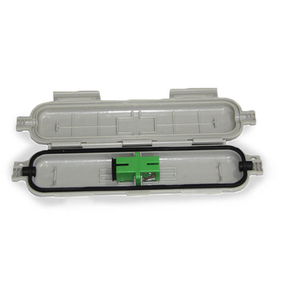 Caja protectora de empalme de cable de fibra óptica blanca y negra con adaptador