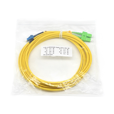 SC APC a LC UPC SM Cordón de parche de fibra óptica dúplex para soluciones de red de alto rendimiento