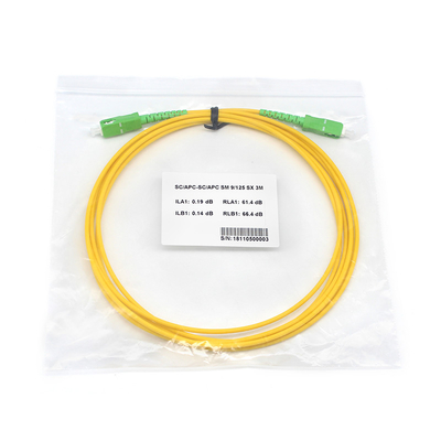 2.0mm 3.0mm Simplex Fibra Óptica Cordón de parche SC APC a SC APC SM