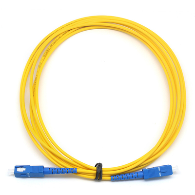Cordón de parche de fibra óptica simple SC UPC a SC UPC SM PVC interior