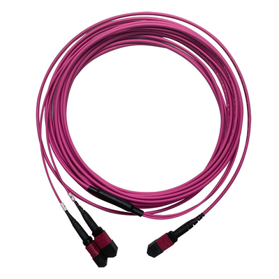 50/125 OM4 MM MPO cordón de parche 24F 3,0 mm PVC de alta densidad multimodo