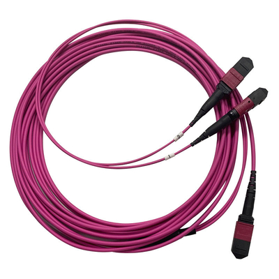 50/125 OM4 MM MPO cordón de parche 24F 3,0 mm PVC de alta densidad multimodo