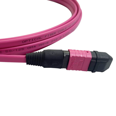 50/125 OM4 MM MPO cordón de parche 24F 3,0 mm PVC de alta densidad multimodo
