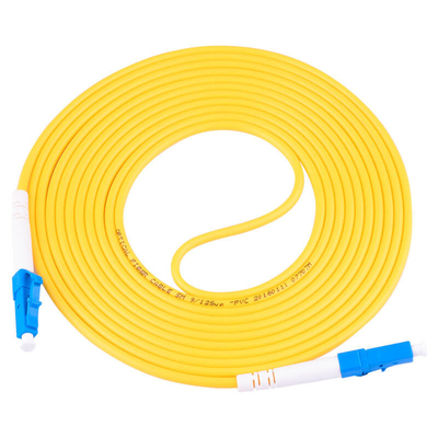 G657A2 LC a LC Cable de parche de fibra óptica simple con chaqueta de PVC amarilla de 2,0 mm