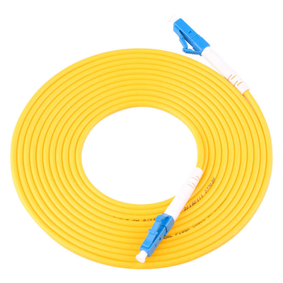 G657A2 LC a LC Cable de parche de fibra óptica simple con chaqueta de PVC amarilla de 2,0 mm