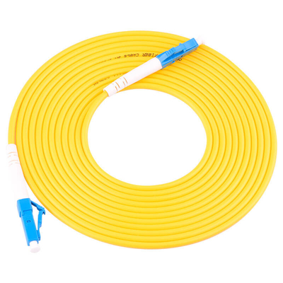 G657A2 LC a LC Cable de parche de fibra óptica simple con chaqueta de PVC amarilla de 2,0 mm