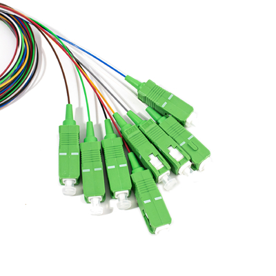 Fibra óptica 1X8 Mini PLC splitter SC APC Conector 0,9 mm, 1M