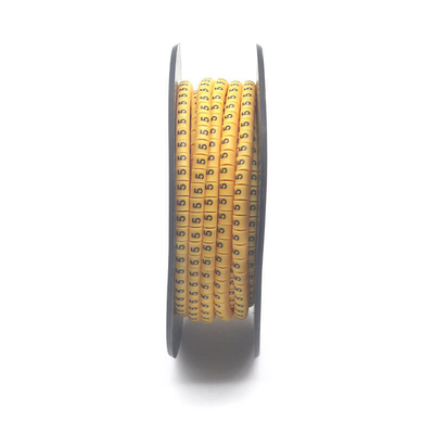 Marcadores de cable de PVC amarillo o negro en 1000 piezas por rollo