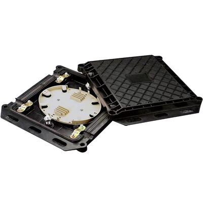 Caja de cierre de empalme de fibra óptica de tipo mini cuadrado 2 en 2 para 12-24 núcleos con material ABS + PC