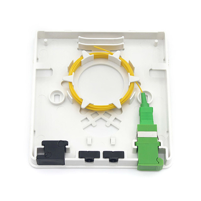 2 puertos FTTH Box de pared salida óptica interior con adaptadores SC Simplex LC Duplex
