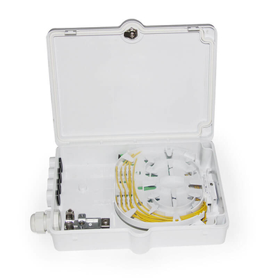 Caja de distribución de fibra óptica FTTH 8 núcleos con adaptadores opcionales y colillas para montaje en pared o poste