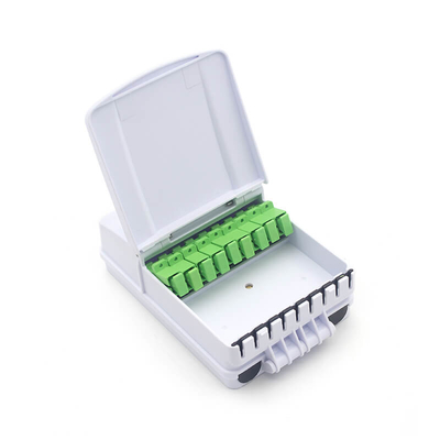 FTTH 8 puertos caja de distribución de fibra óptica de plástico