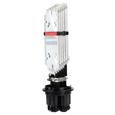 2 en 4 puertos de salida FTTH casilla de empalme caja vertical con capacidad 144F y 6 Pcs de 24 plato de empalme de núcleo