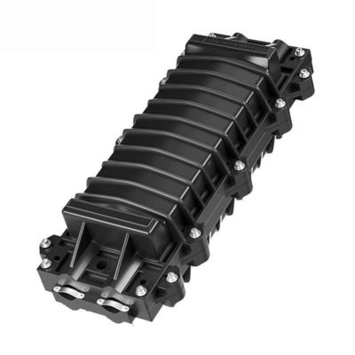 Cierre de empalme de fibra óptica impermeable para exteriores con 2 puertos de entrada y 2 de salida para 24-48 núcleos en materiales PP y ABS