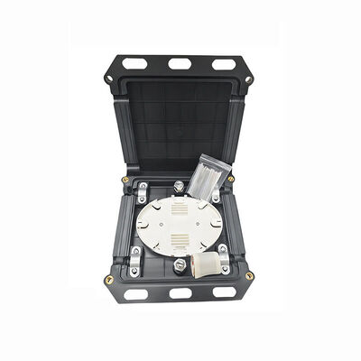 Caja de cierre de empalme de fibra óptica de tipo mini cuadrado 2 en 2 para 12-24 núcleos con material ABS + PC