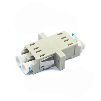 Adaptador duplex multimodo de PC LC gris con brida