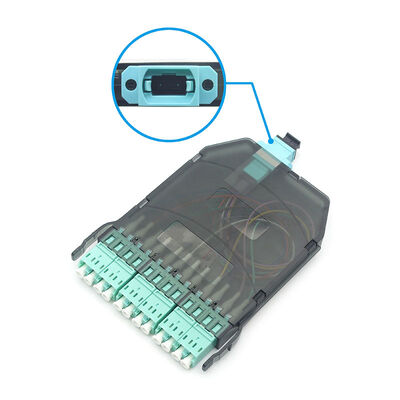 12 núcleos OM3 OM4 MTP/MPO multimodo a LC Fibra óptica Panel de parches Modulo de casetes